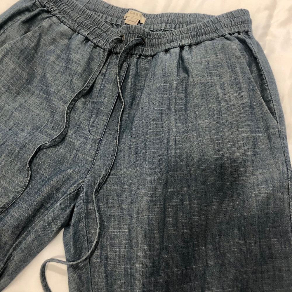 Blue Linen J.Crew Stretchy Pants